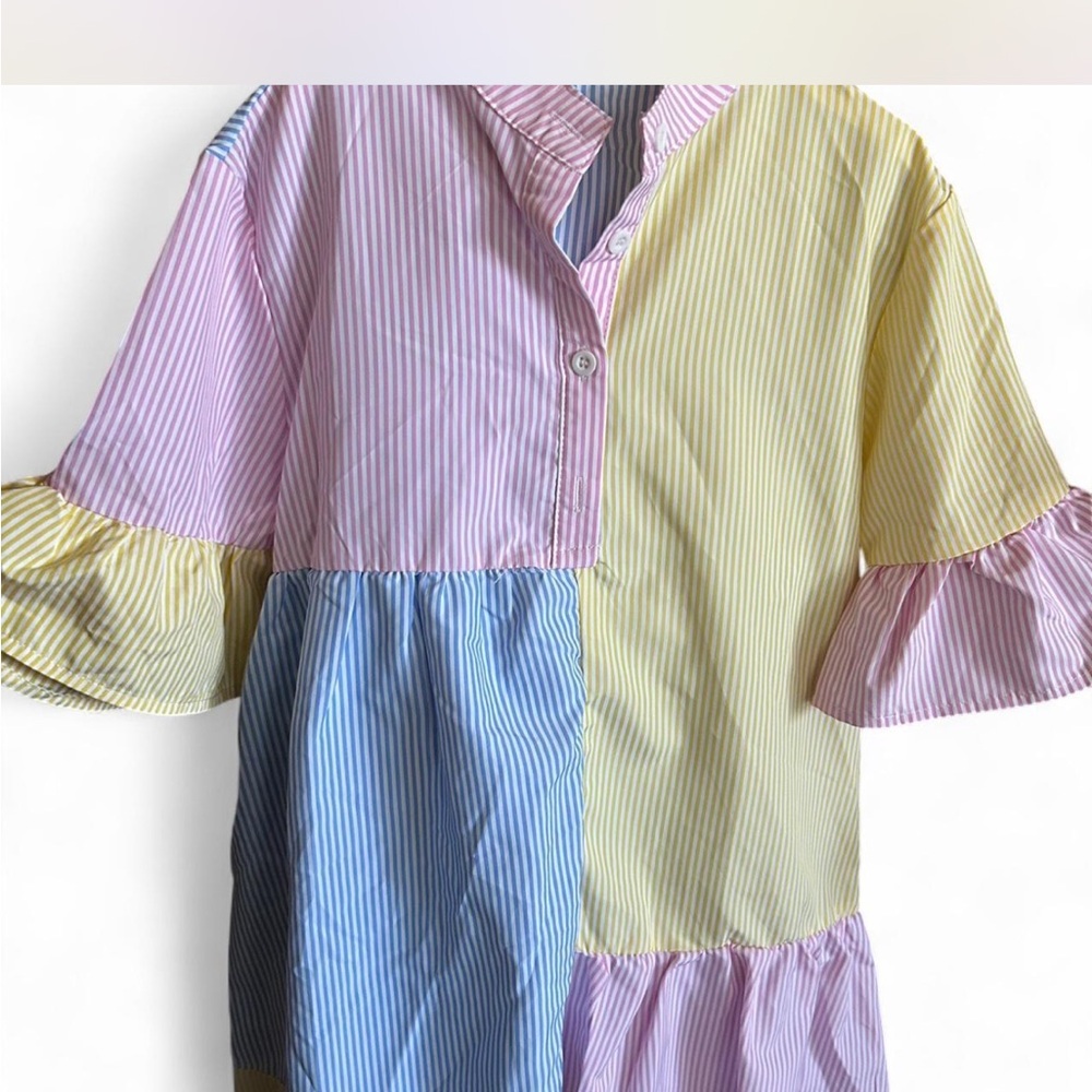 SHEIN Striped Shirt with Pink and Blue